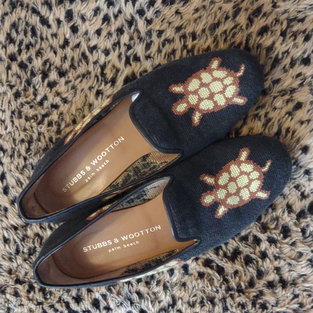 Stubbs & Wooten Turtle Needlepoint Loafers Sz. 7.5